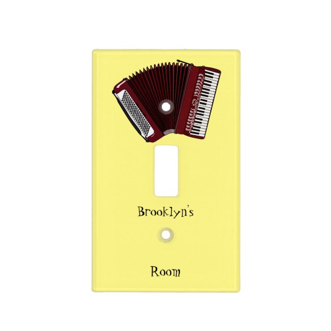 Accordion cartoon illustration light switch cover (Front)