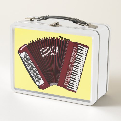 Accordion cartoon illustration metal lunch box