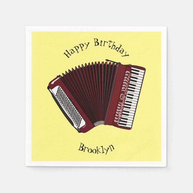 Accordion cartoon illustration napkins (Front)