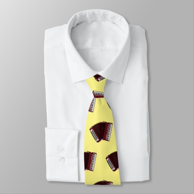 Accordion cartoon illustration neck tie (Tied)