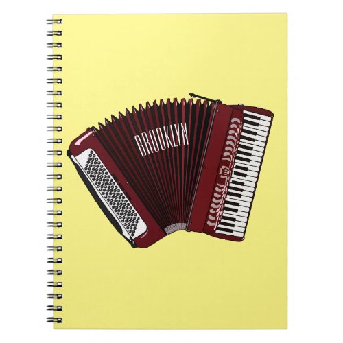 Accordion cartoon illustration notebook