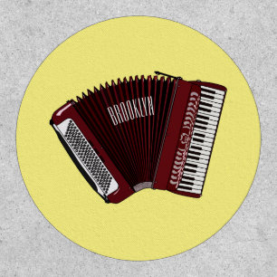 Accordion cartoon illustration patch