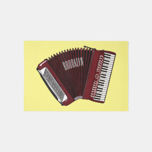 Accordion cartoon illustration rug