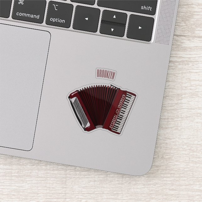 Accordion cartoon illustration sticker (Detail)