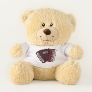 Accordion cartoon illustration teddy bear