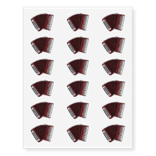 Accordion cartoon illustration temporary tattoos