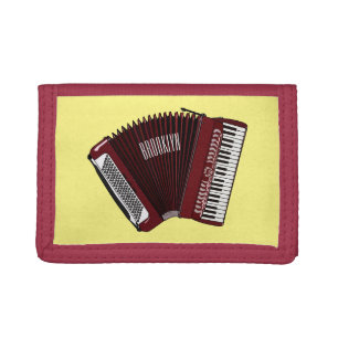 Accordion cartoon illustration tri-fold wallet