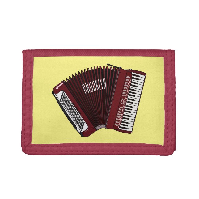 Accordion cartoon illustration trifold wallet (Front)
