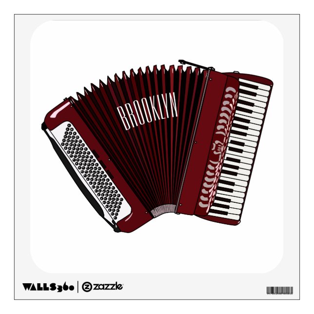 Accordion cartoon illustration wall decal (Front)