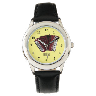 Accordion cartoon illustration watch