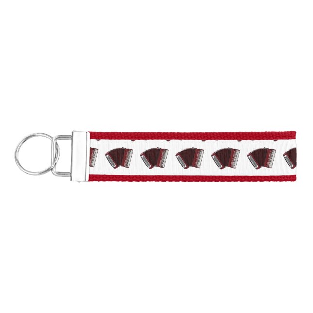 Accordion cartoon illustration wrist keychain (Keys on Left)