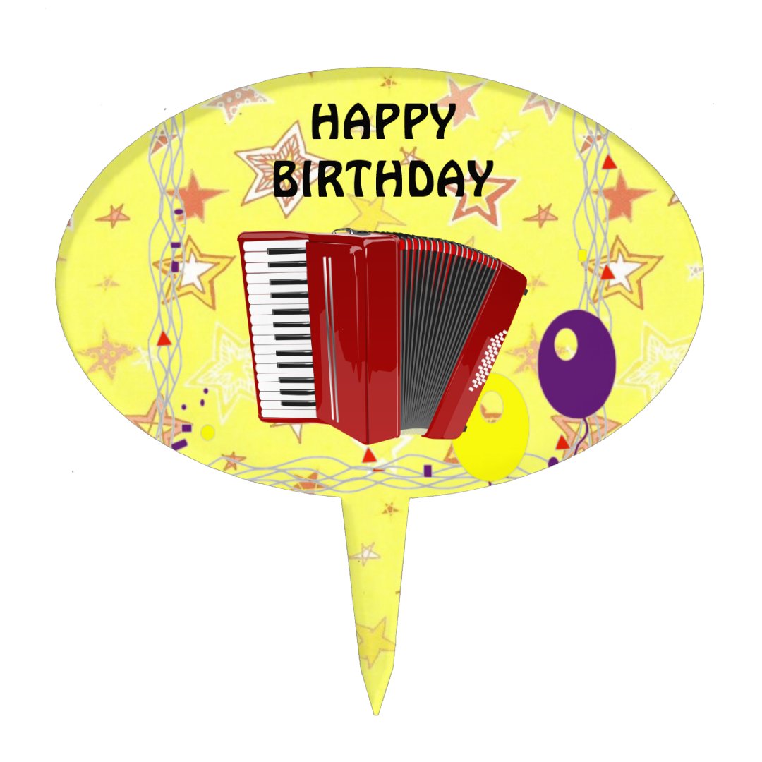 Accordion Celebration Cake Topper Zazzle