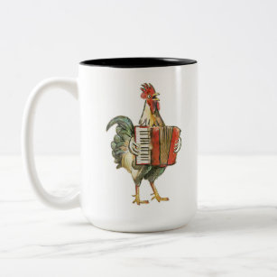 Accordion Chicken Shirt, Chicken Shirt, Chicken Mu Two-Tone Coffee Mug