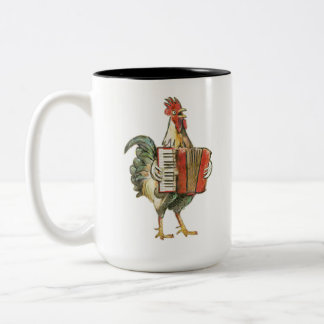 Accordion Chicken Shirt, Chicken Shirt, Chicken Mu Two-Tone Coffee Mug