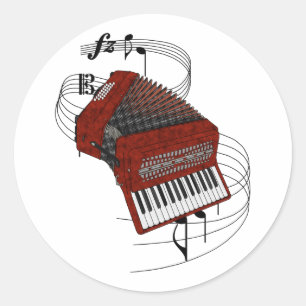 Accordion Classic Round Sticker