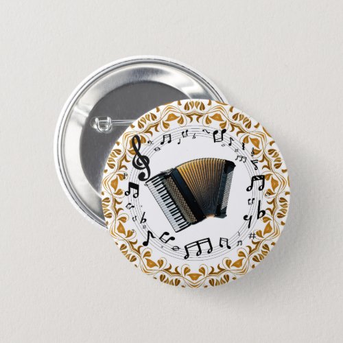 Accordion design in elegant black and gold button
