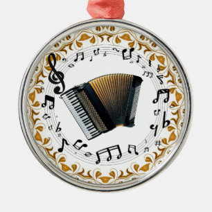Accordion design in elegant black and gold metal ornament