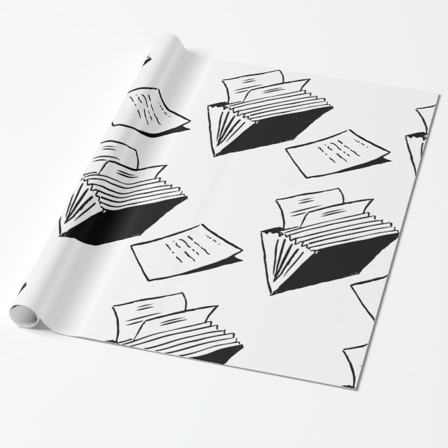 Accordion Folder Wrapping Paper (Unrolled)