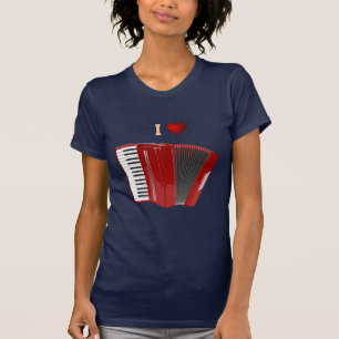 Accordion: I Love My Red Accordion t-shirt