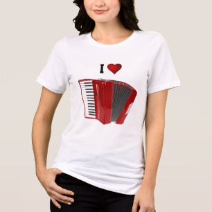Accordion: I Love My Red Accordion t-shirt Tri-Blend Shirt