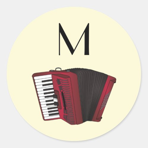 Accordion Instrument Musician Music Teacher Classic Round Sticker