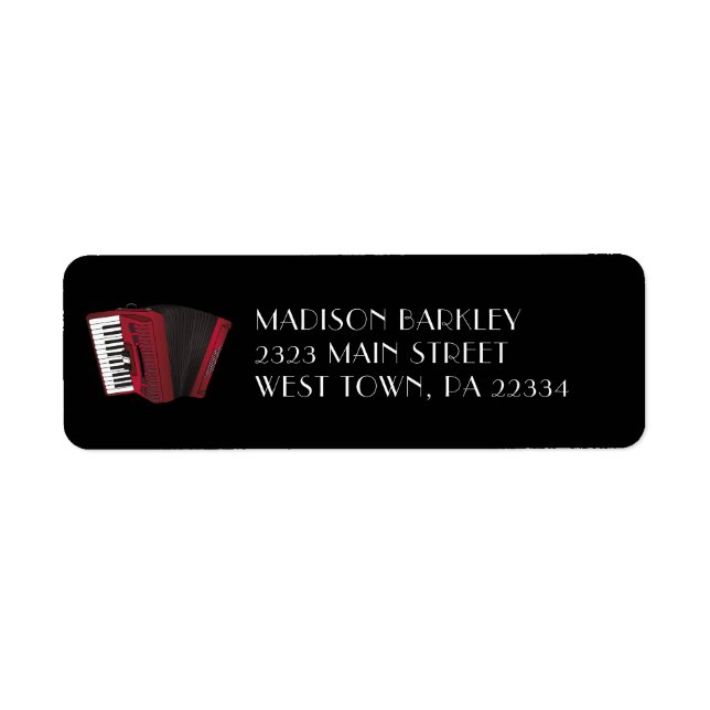 Accordion Instrument Musician Music Teacher Label (Front)