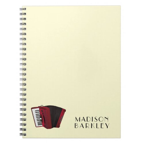 Accordion Instrument Musician Music Teacher Notebook