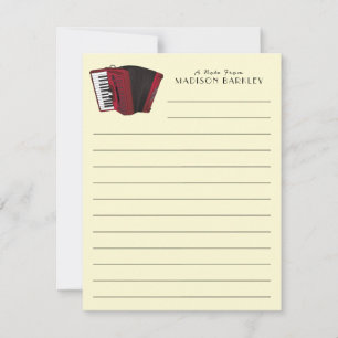 Accordion Instrument Musician Music Teacher Thank You Card