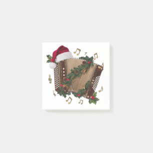 Accordion Instrument Santa Hat Christmas Lights Post-it Notes