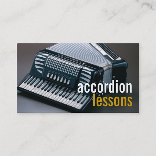Customizable Accordion Lessons Music Instruments Teacher Business Card Template