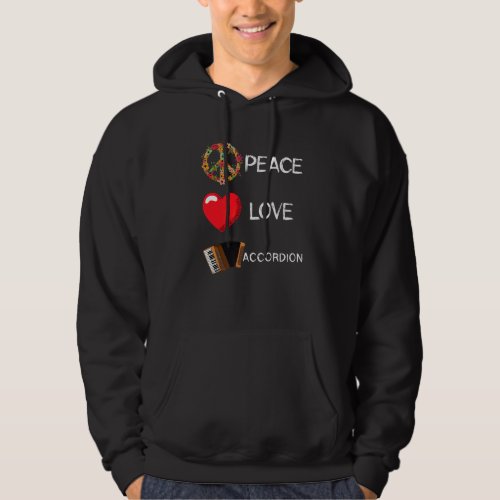 Accordion Love Peace Music Accordionist Music  Flo Hoodie