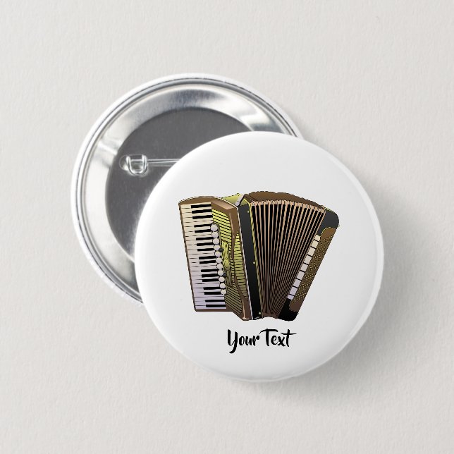 Accordion  Music Instrument Personalized Button (Front & Back)
