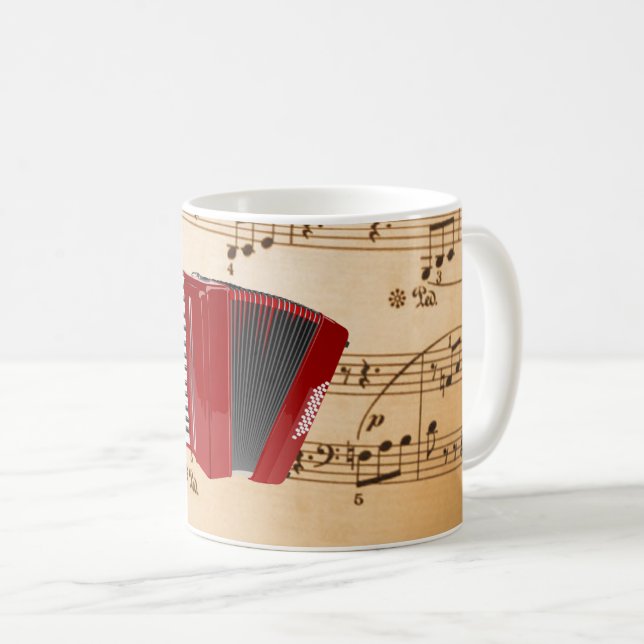 Accordion Music, popular design, Coffee Mug (Front Right)