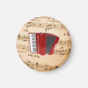 Accordion Music, popular design, Magnet