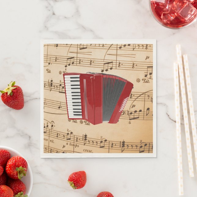 Accordion Music, popular design,  Napkins (Insitu)