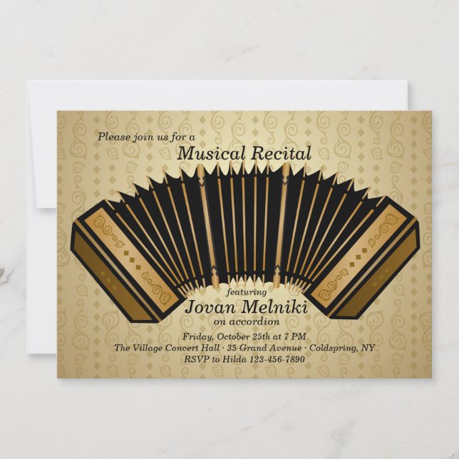 Accordion Music Recital Invitation (Front)