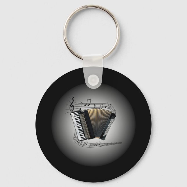 Accordion ~ Musical Globe ~ Musical Scale ~ Keychain (Front)