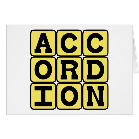 Accordion, Musical Instrument Cards (Front Horizontal)