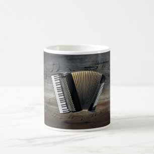 Accordion ~ Musical Scale ~ Barnwood Background Coffee Mug