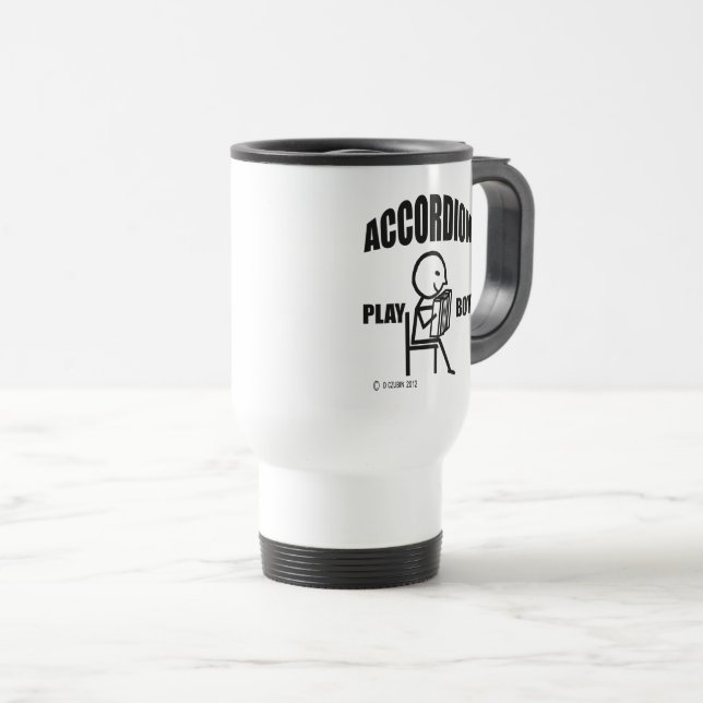 Accordion Play Boy Travel Mug (Front Right)