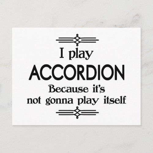 Accordion _ Play Itself Funny Deco Music Postcard