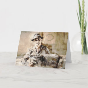 Accordion Player Accordionist Get Well Soon Card