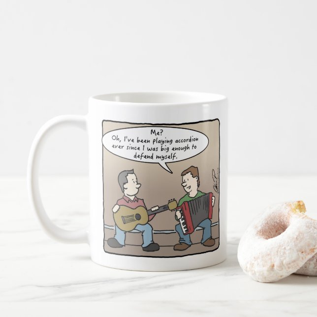 Accordion Player coffee mug (With Donut)