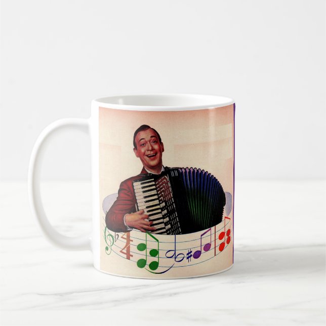 accordion player coffee mug (Left)