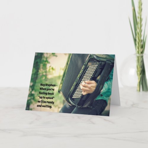 Accordion Player Editable Name Customize Get Well Card