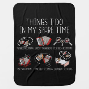 Accordion Player Gift Men Folk Music Accordion Baby Blanket