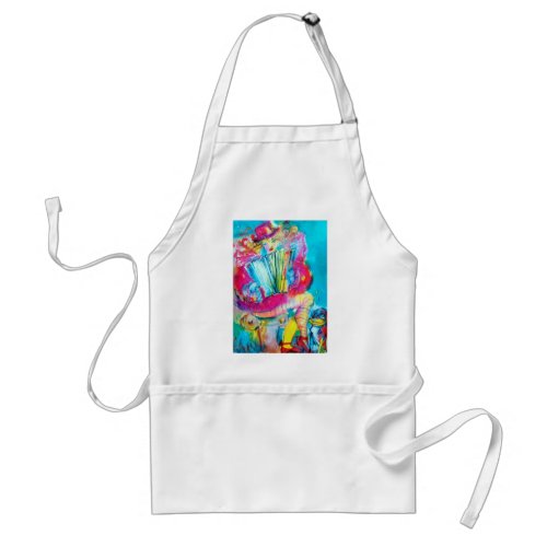 ACCORDION PLAYER IN THE NIGHT Watercolor Adult Apron