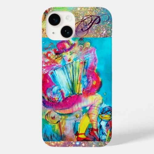 ACCORDION PLAYER IN THE NIGHT  Watercolor MONOGRAM Case_Mate iPhone 14 Case