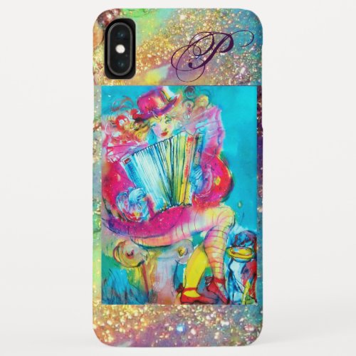 ACCORDION PLAYER IN THE NIGHT  Watercolor MONOGRAM iPhone XS Max Case