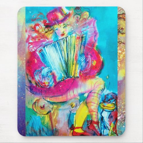 ACCORDION PLAYER IN THE NIGHT Watercolor Mouse Pad